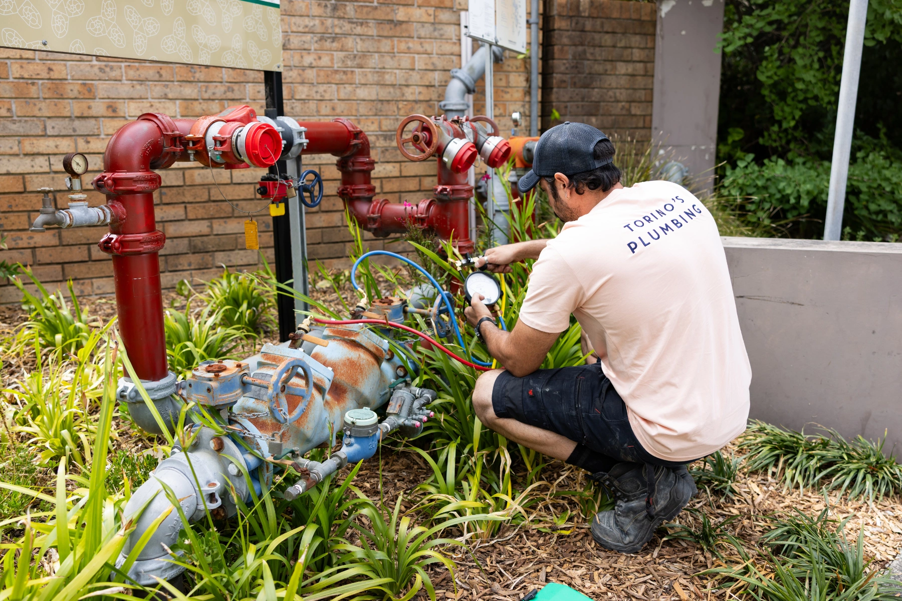Plumber fixing temp for outside faucet